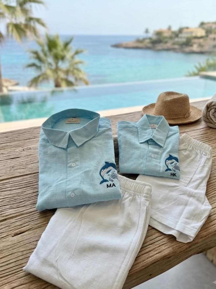 Blue & White Couple Set