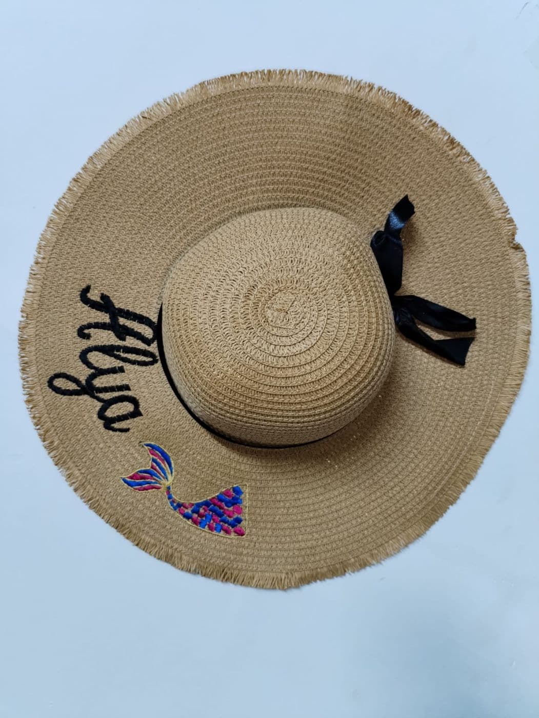Straw Sun Hat — with name