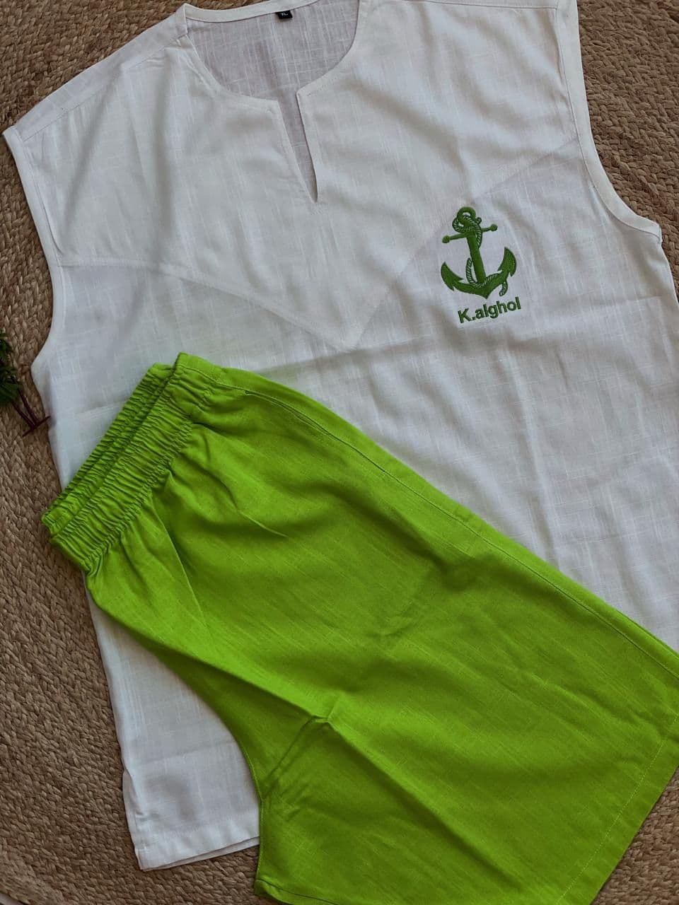 Anchor Men's Set — white + green