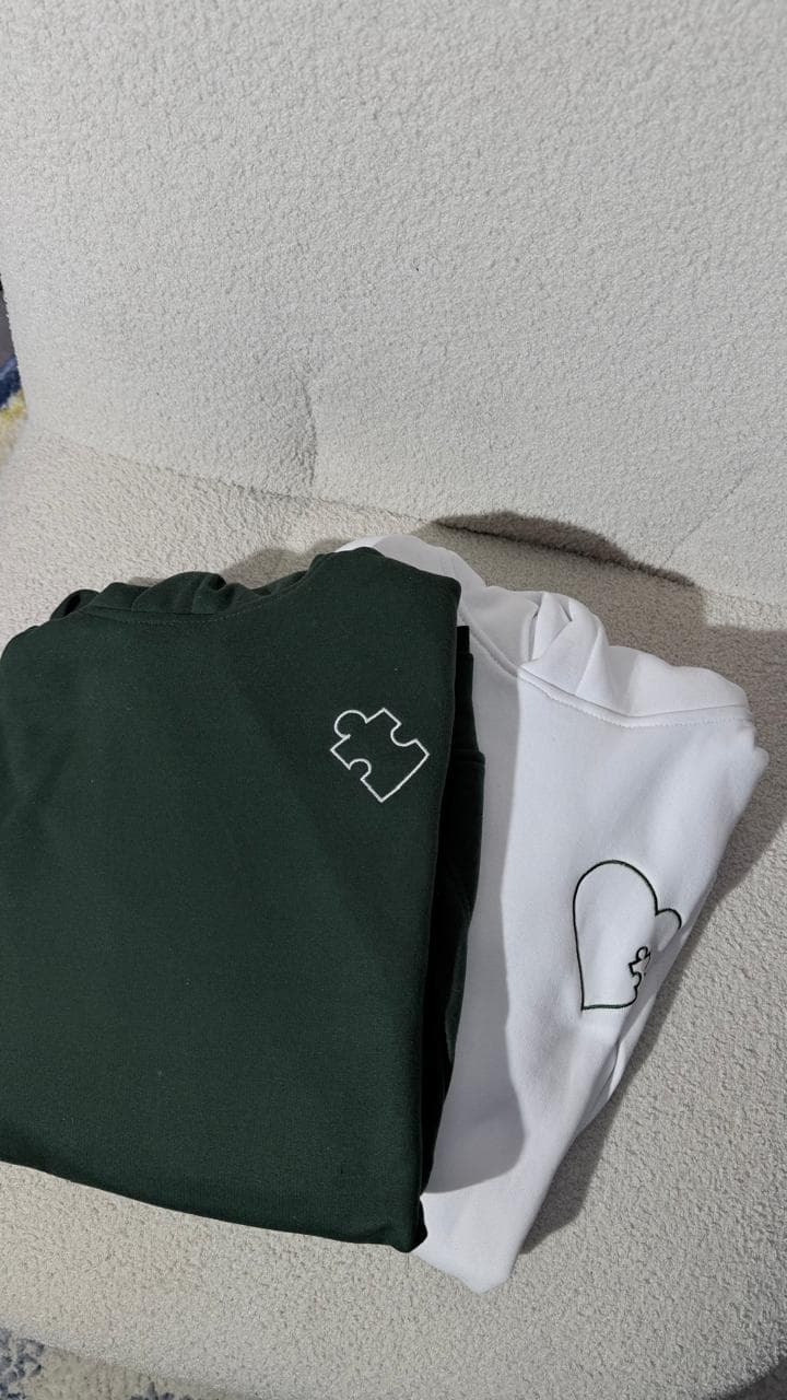 Puzzle Heart Couple Hoodies